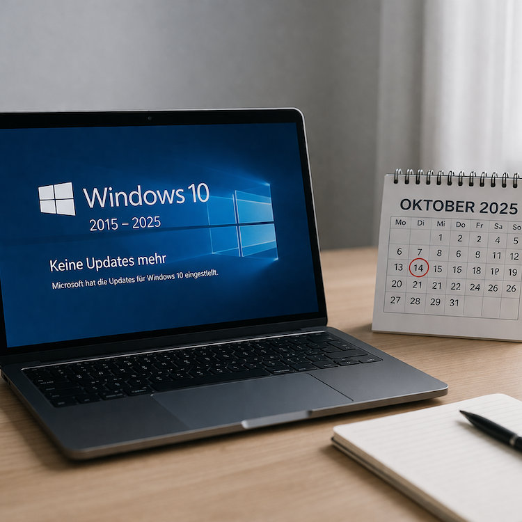 Foto vom Windows 10 Notebook und Kalender